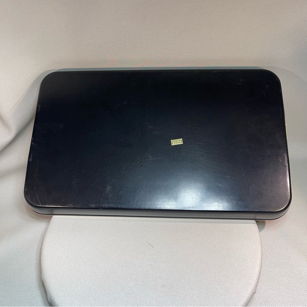 Japan Lacquerware Black Blue Tray Gold Leafing Trees Srednick Collection Forest - Picture 6 of 13